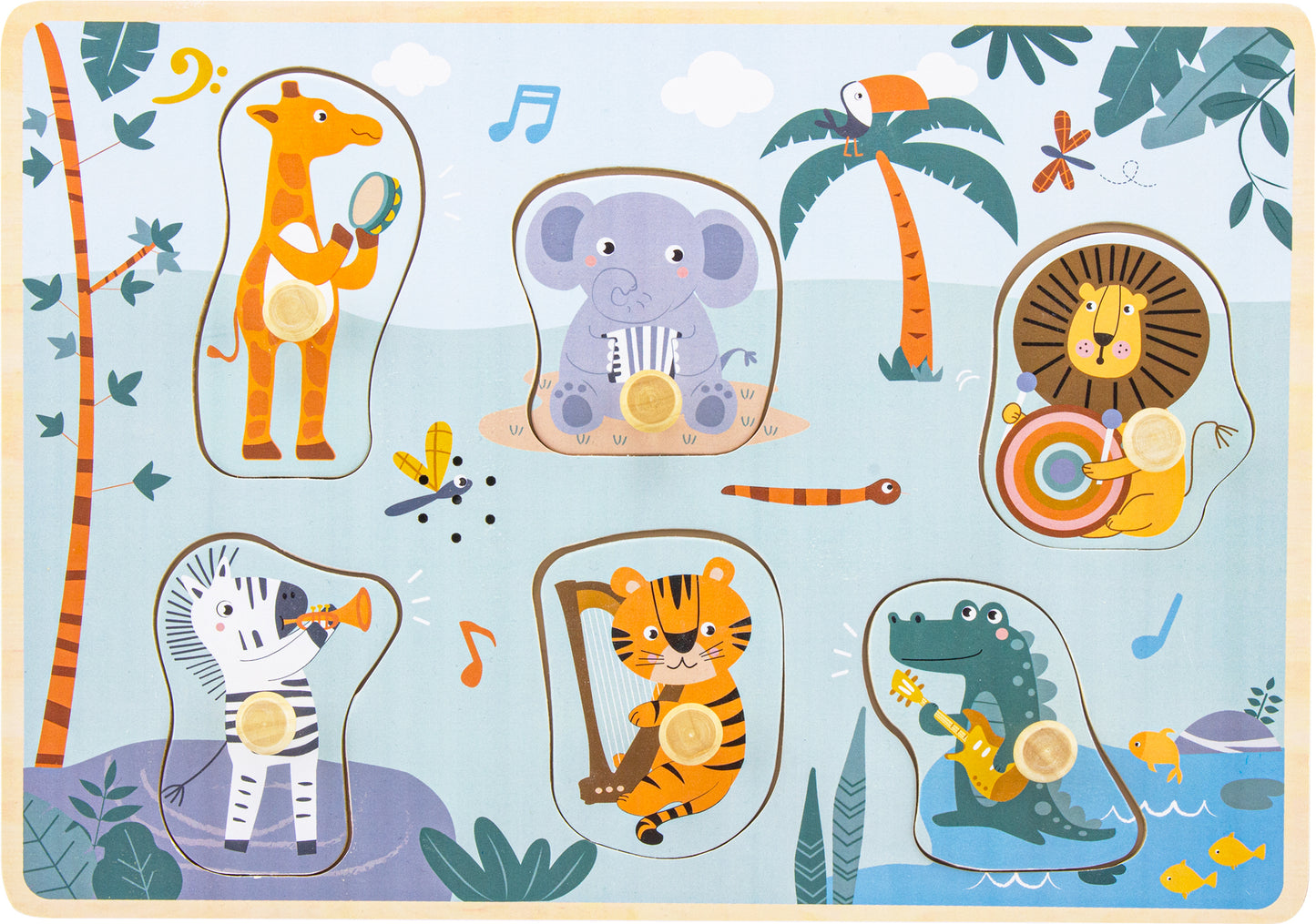 Puzzle sonore - Jungle musicale 6 pcs