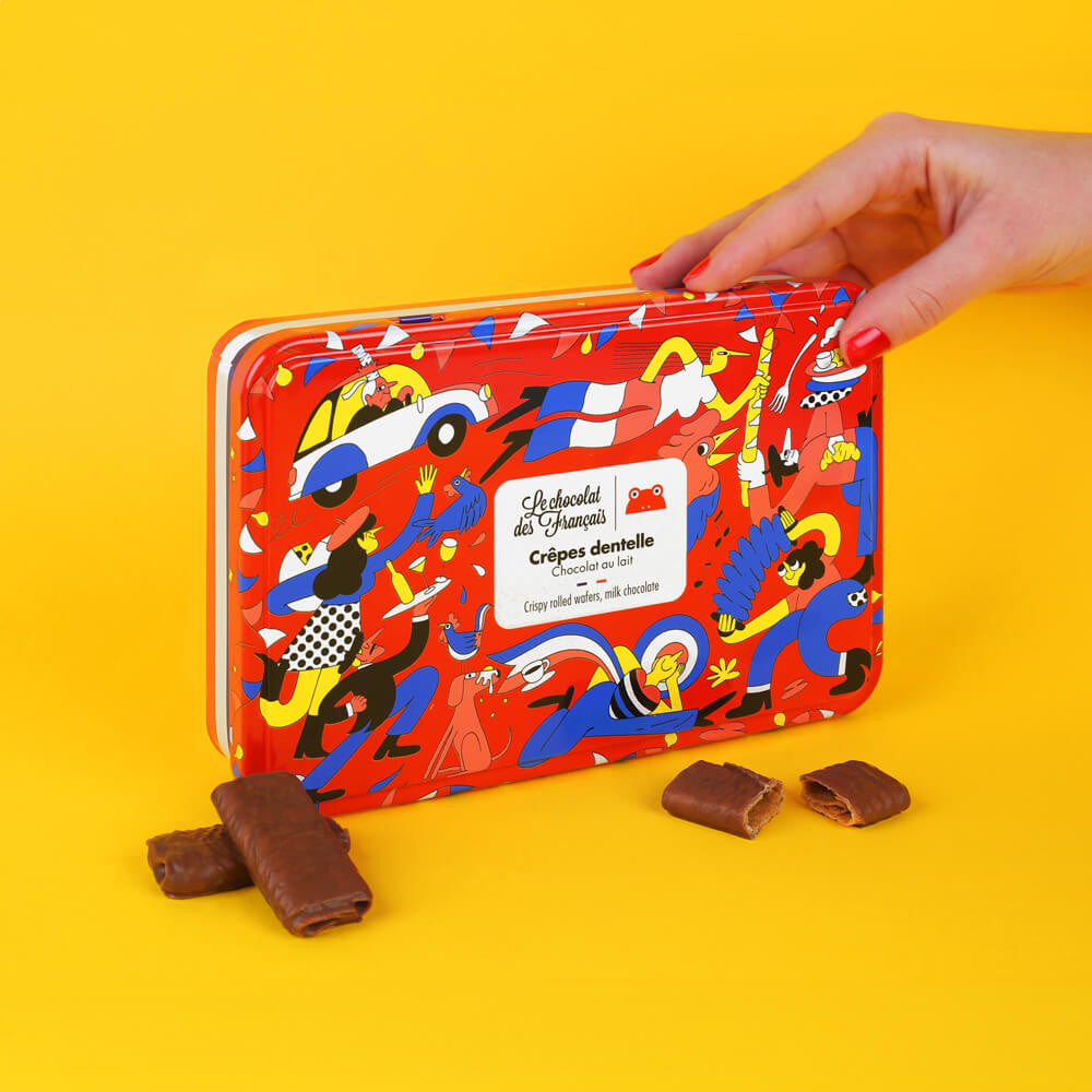 Coffret métal Crêpes dentelle Chocolat au lait