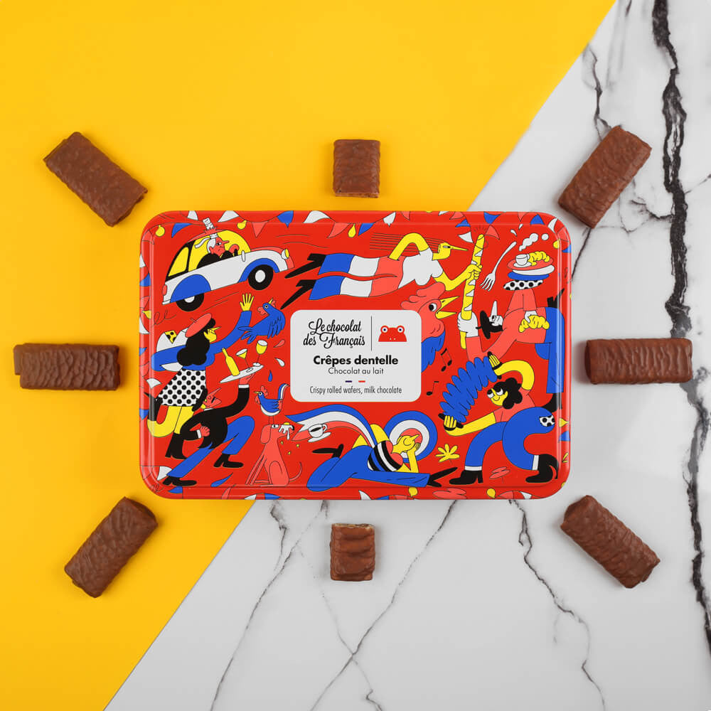 Coffret métal Crêpes dentelle Chocolat au lait