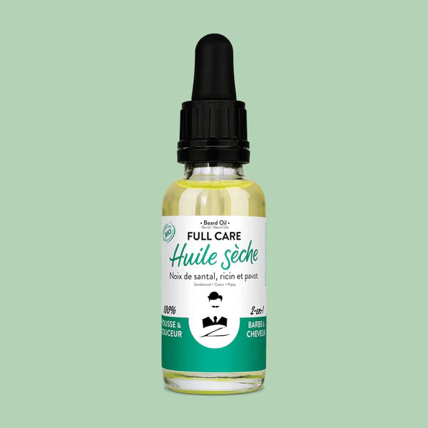 Huile sèche certifiée BIO à Barbe & Cheveux - FULL CARE - 30mL
