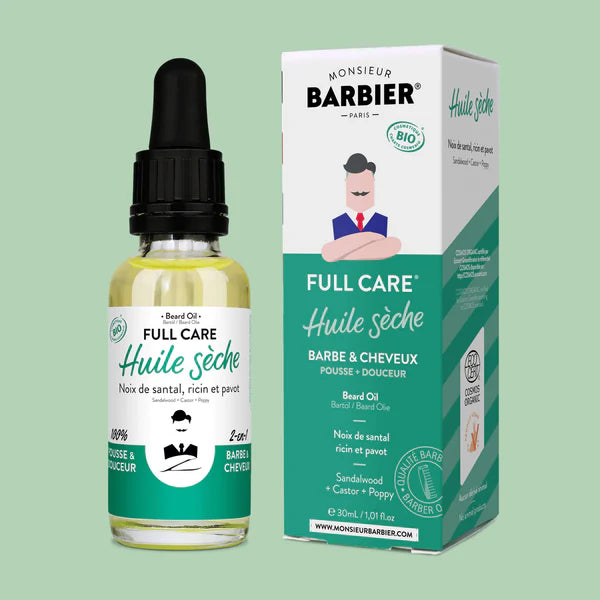 Huile sèche certifiée BIO à Barbe & Cheveux - FULL CARE - 30mL