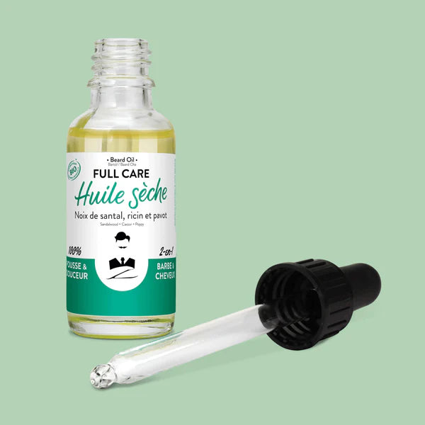 Huile sèche certifiée BIO à Barbe & Cheveux - FULL CARE - 30mL