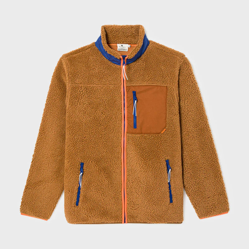 Veste en sherpa mixte zippée - Camel