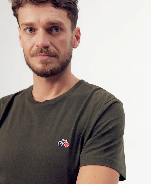 Tee-shirt Baptiste Vélo Kaki recyclé - La Gentle Factory - Made in France