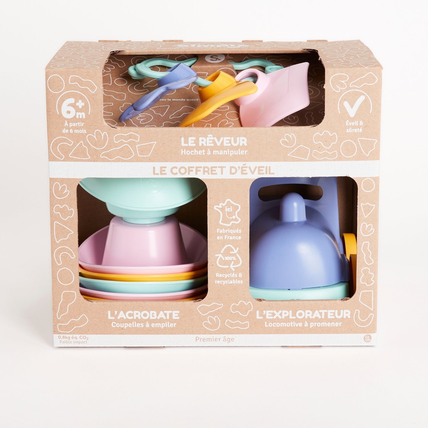Coffret trio jeu éveil rose et vert