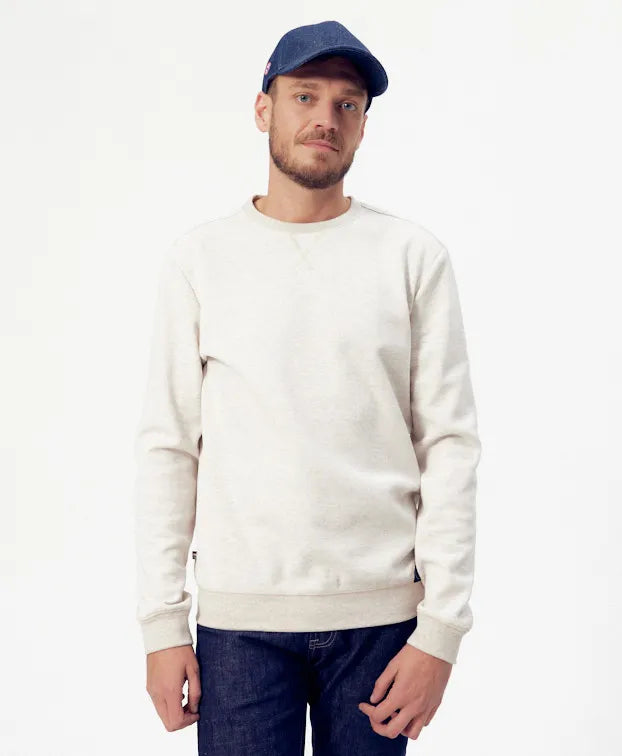 Sweat Paul piqué beige en fibres recyclées - La Gentle Factory - Made in France