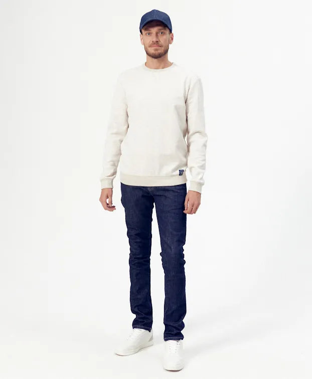Sweat Paul piqué beige en fibres recyclées - La Gentle Factory - Made in France