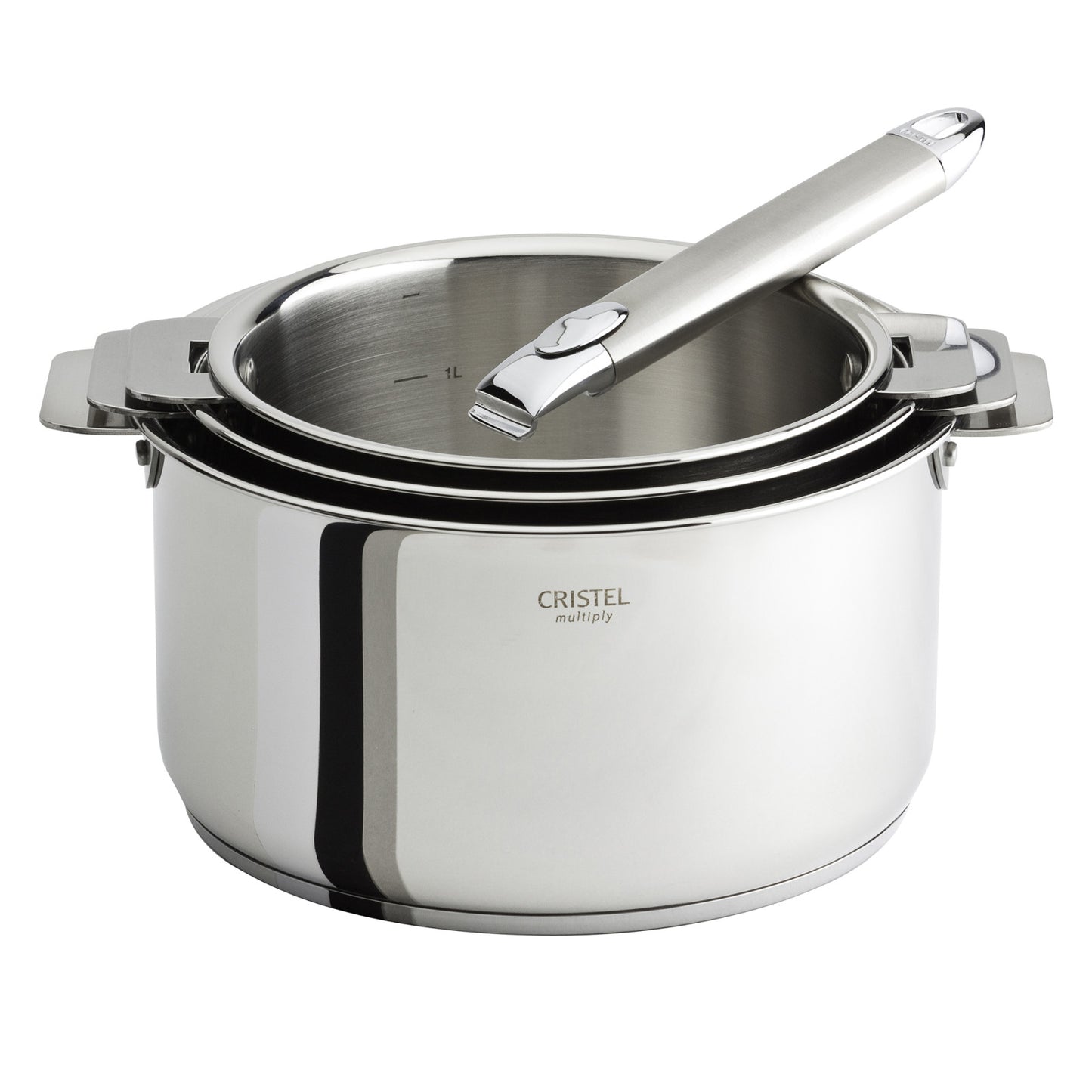 Série de 3 casseroles Casteline 16 à 20 cm + 1 poignée amovible zénith