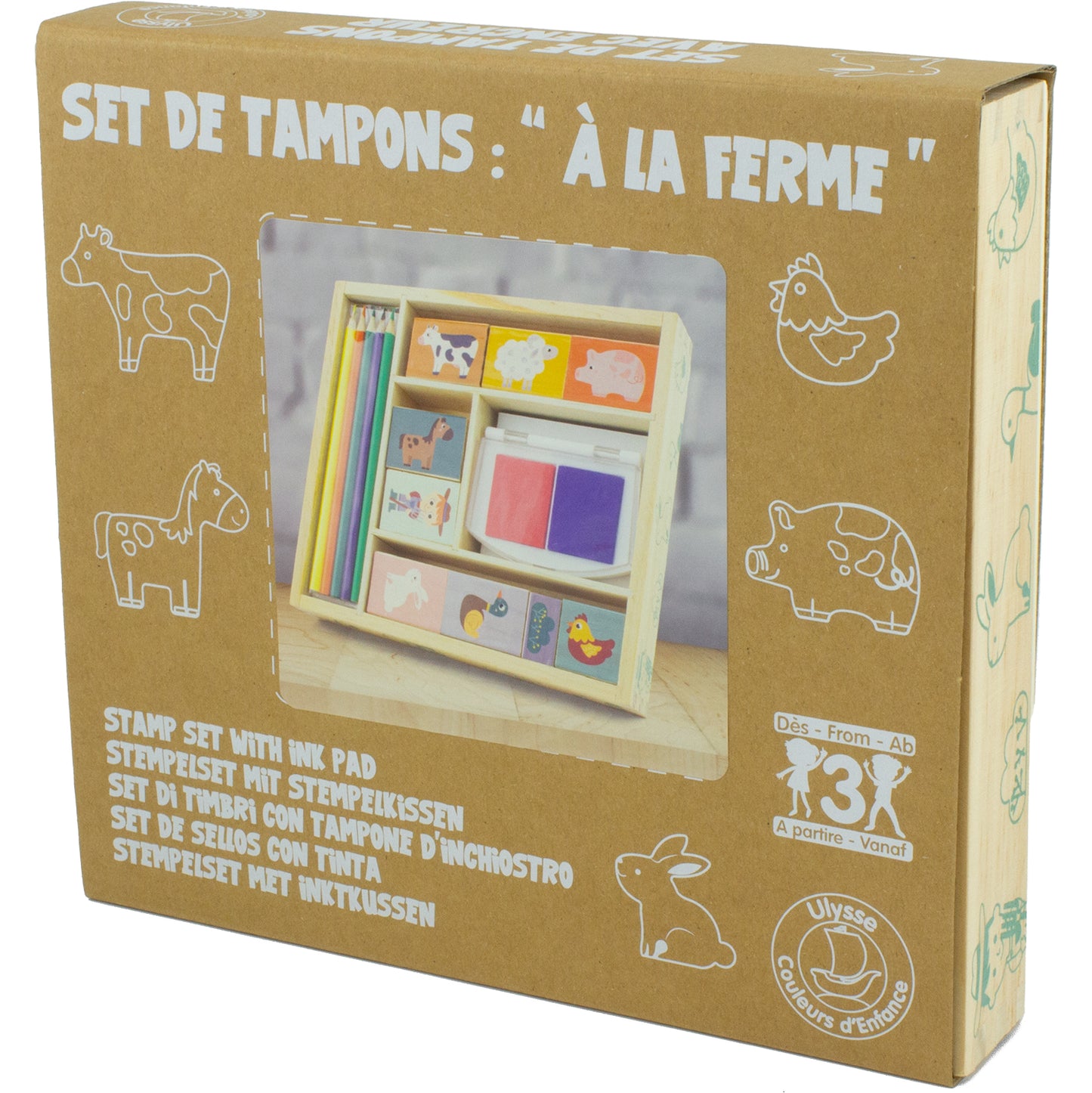 Boîte de tampons à la ferme