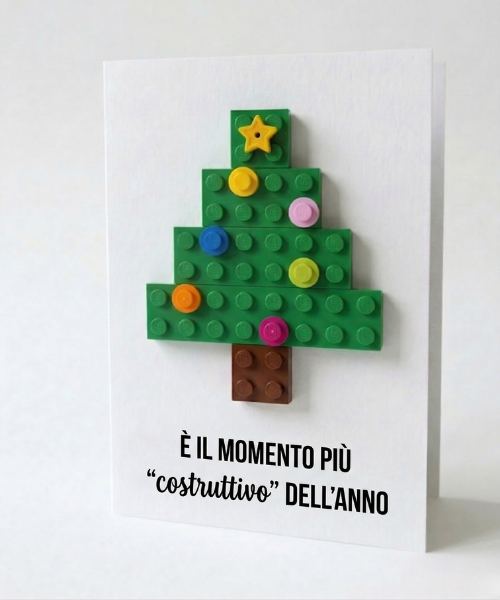 Carte postale brique sapin de Noël