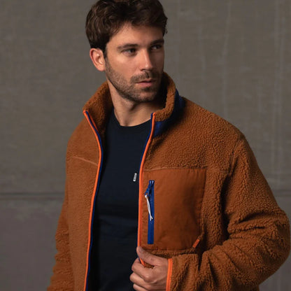 Veste en sherpa mixte zippée - Camel