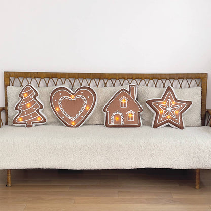 Coussin LED sapin marron 40x30cm