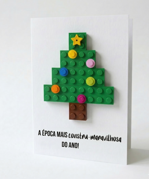 Carte postale brique sapin de Noël