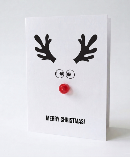 Carte de vœux de Noël 3D mignonne avec Rudolph