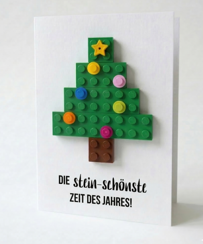 Carte postale brique sapin de Noël