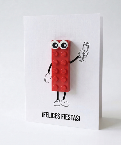 Carte de vœux pour les fêtes avec brique 3D - « JOYEUSES FÊTES ! »
