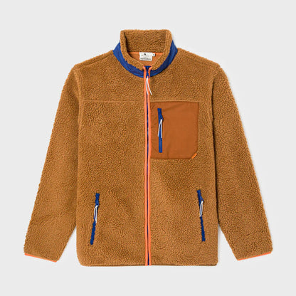 Veste en sherpa mixte zippée - Camel