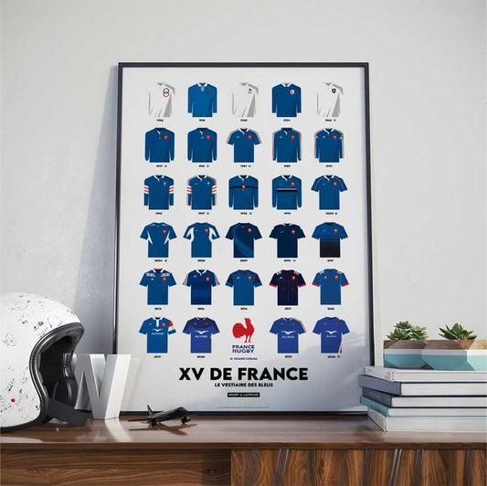 Affiche - XV de France - Maillots historiques