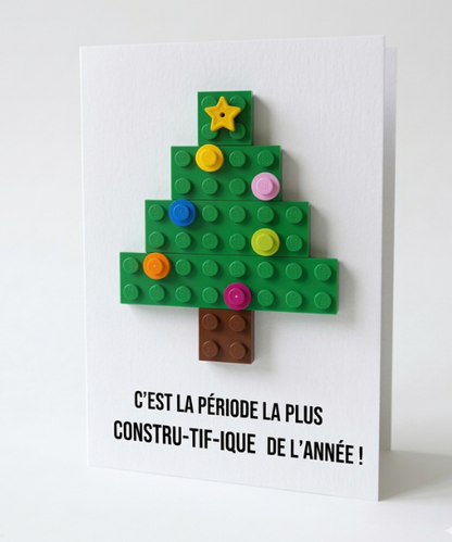 Carte postale brique sapin de Noël
