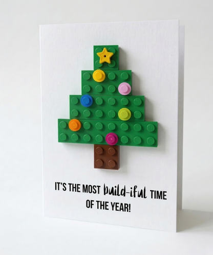 Carte postale brique sapin de Noël