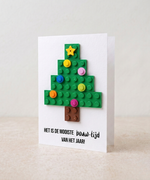Carte postale brique sapin de Noël