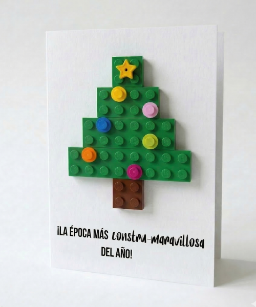Carte postale brique sapin de Noël