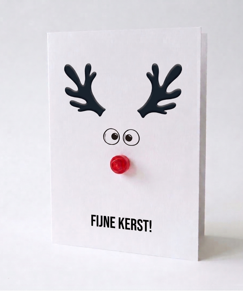Carte de vœux de Noël 3D mignonne avec Rudolph