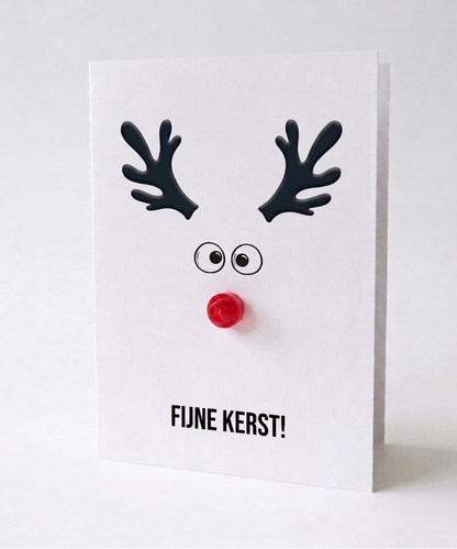Carte de vœux de Noël 3D mignonne avec Rudolph