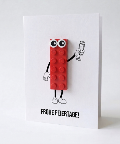 Carte de vœux pour les fêtes avec brique 3D - « JOYEUSES FÊTES ! »