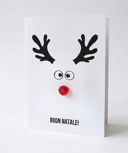 Carte de vœux de Noël 3D mignonne avec Rudolph