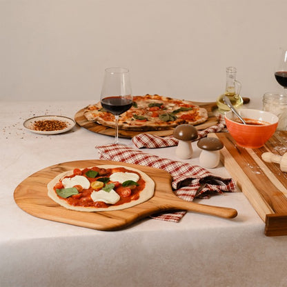 Planche de service pour pizza en teck bois de fil - Canoe