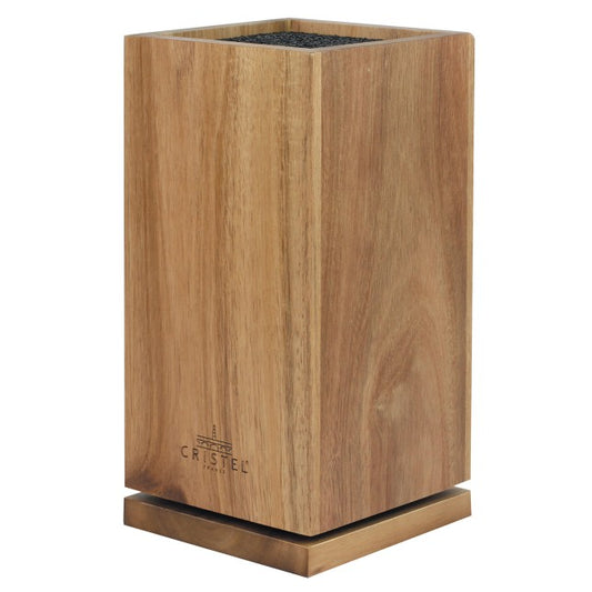 Bloc à couteaux rotatif en bois d'acacia