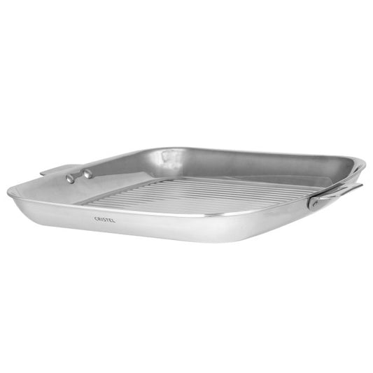 Gril carré inox 30 cm - poignée amovible