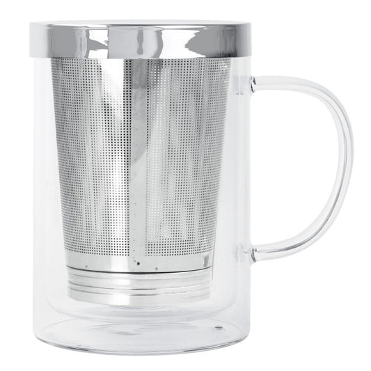 Verbena - mug en verre double paroi avec filtre dévissable