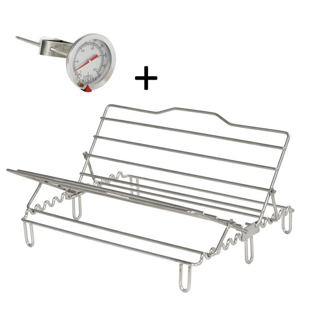 Pack grille berceau + thermomètre de cuisson pour plat à four