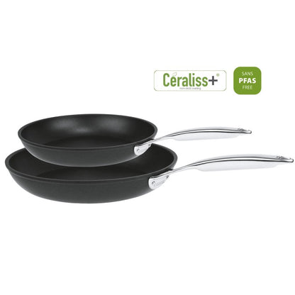 Set de 2 poêles antiadhésives en aluminium Ø24 et 28 cm - revêtement céramique Céraliss+