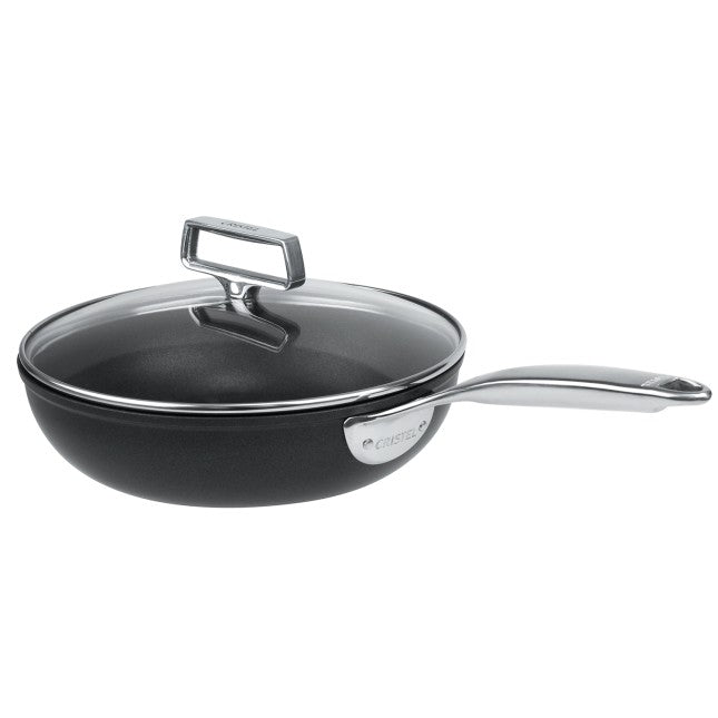 Sauteuse antiadhésive en aluminium poignée inox + couvercle