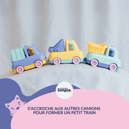 Le Jouet Simple, Coffret Camions Poubelle et Pompier avec Figurines