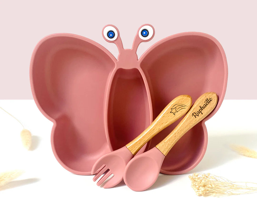 Set repas avec couvert Papillon pour enfant